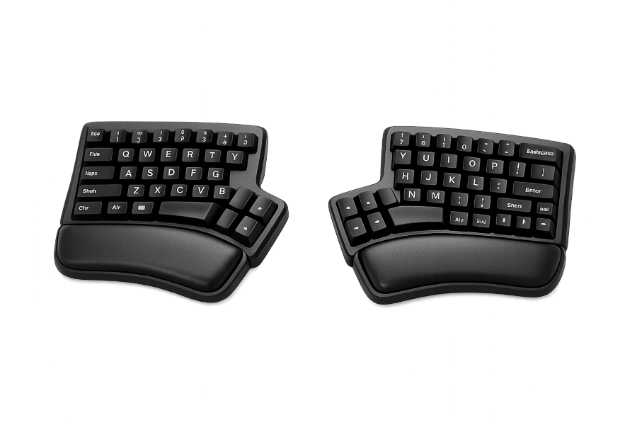 ergonomic split mechanical keyboard setup office