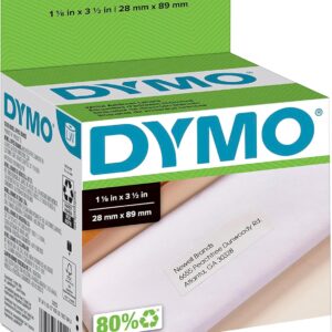 DYMO Authentic LW Mailing Address Labels for LabelWriter Label Printers, White, 1-1/8" x 3-1/2"